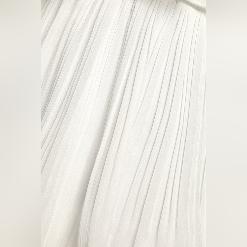 Lulus Tier and Far White Tiered Pleated Halter Midi Dress S Wedding Party Bridal - Picture 7 of 12